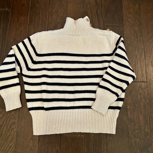 Goodnight Macaroon Stripe Mock Neck Sweater - Size M EUC - Picture 4 of 4
